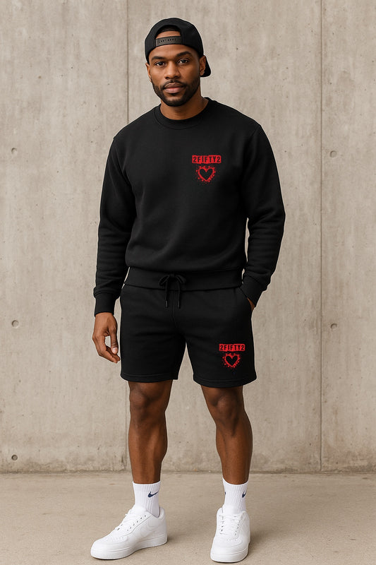 Men’s bubble heart short set