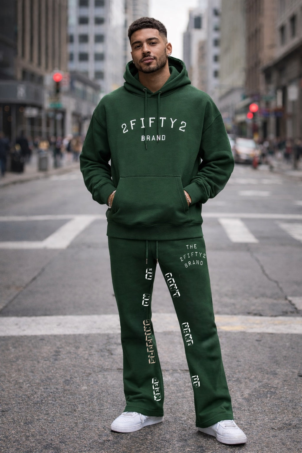 Men’s Flare bottom stacked sweatpants jogger 2 piece sweatsuit by the 2fifty2 brand