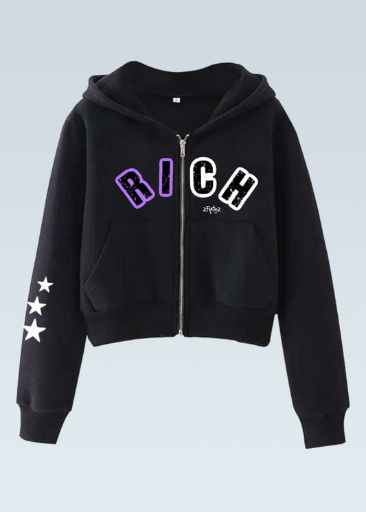 Women’s crop top “rich” 2fifty2 hoodie