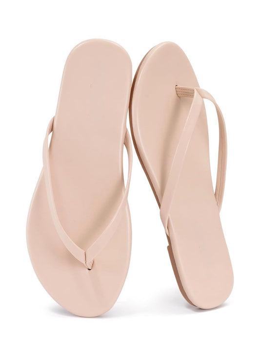 Women's Leather Memory Foam Flat Thong Sandals