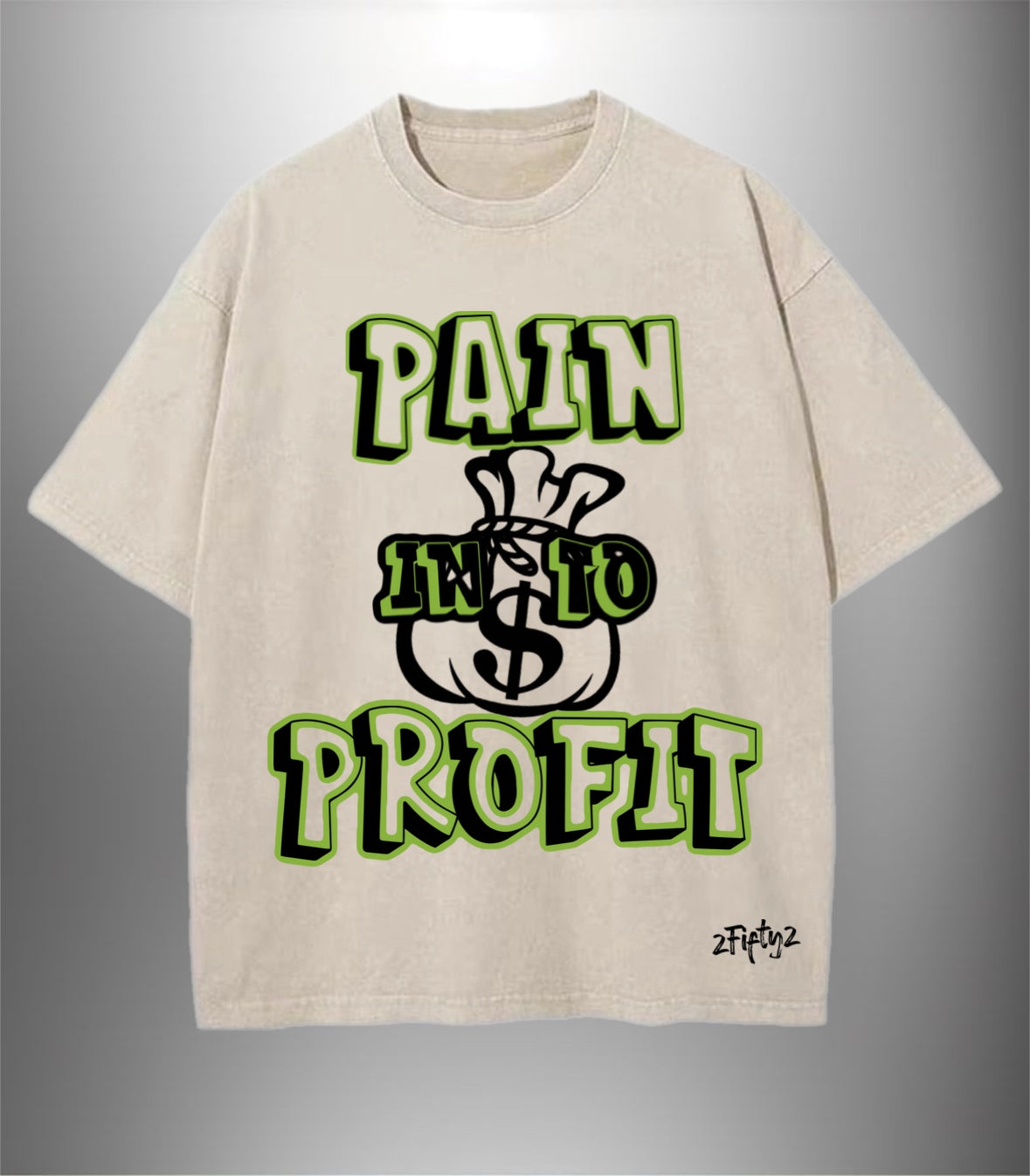 Plus size Heavy weight Acid wash “turn pain into profit” tee shirts