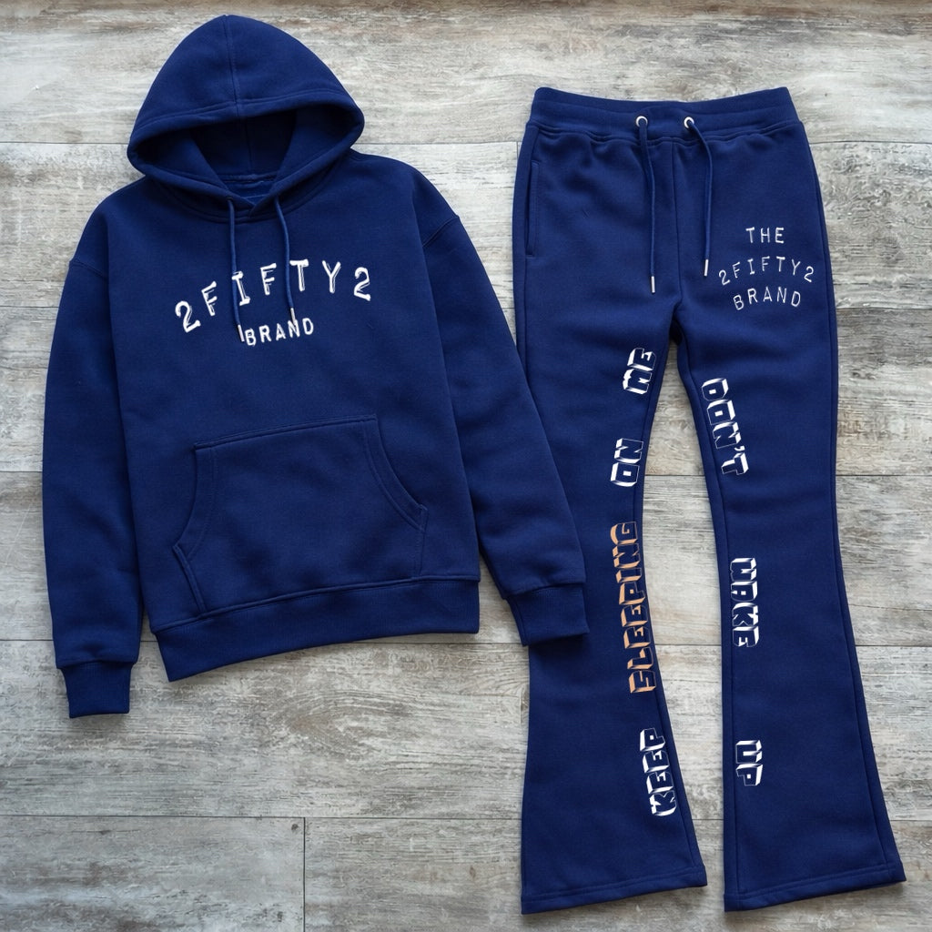 Men’s Flare bottom stacked sweatpants jogger 2 piece sweatsuit by the 2fifty2 brand