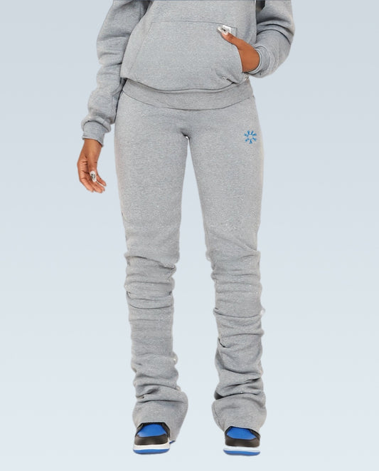 Plus size stacked joggers for women