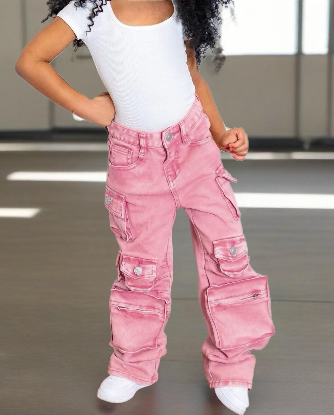 girls stacked cargo pants by the 2fifty2 brand