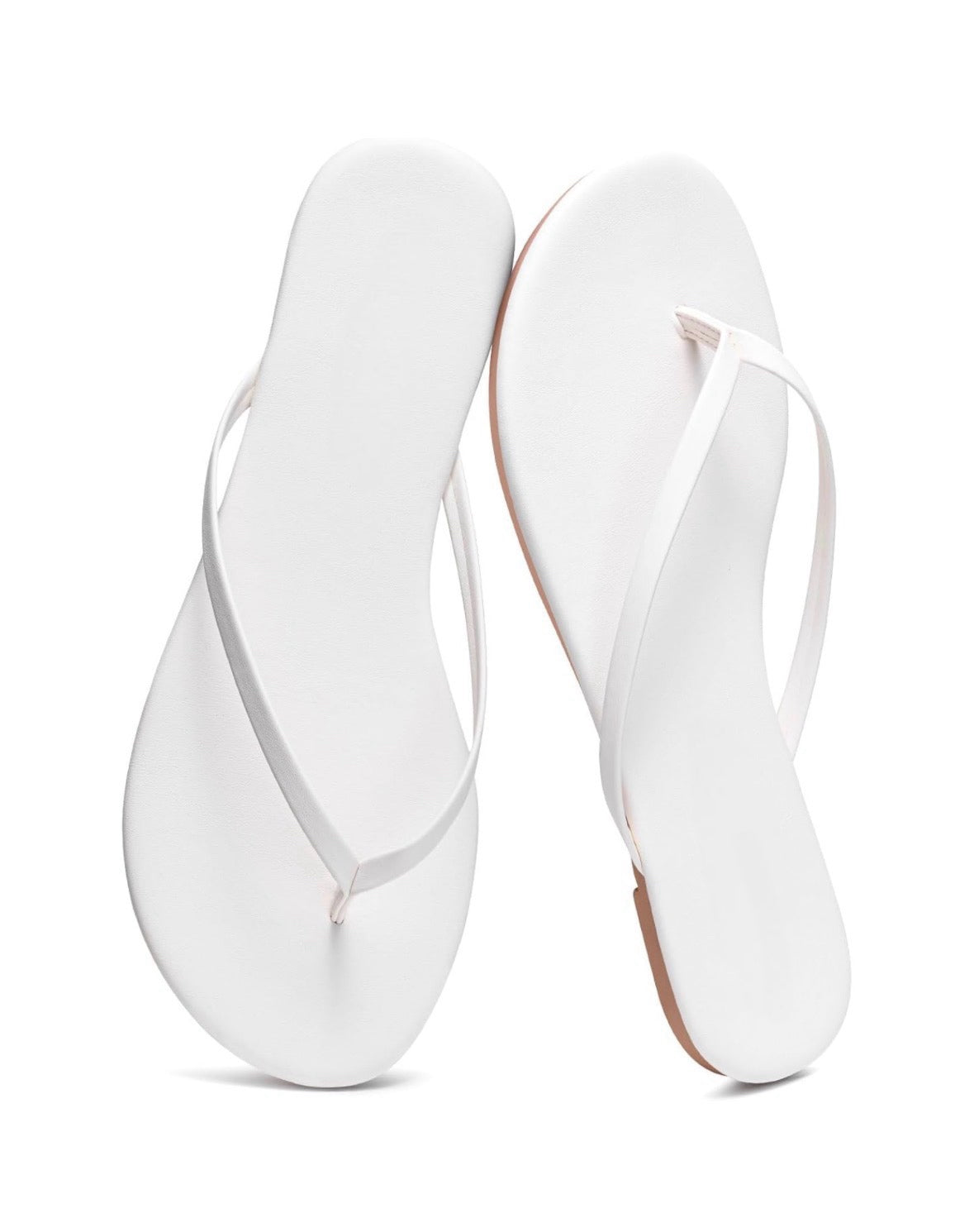 Women’s Thong Slides with Leather, Flat Sandals