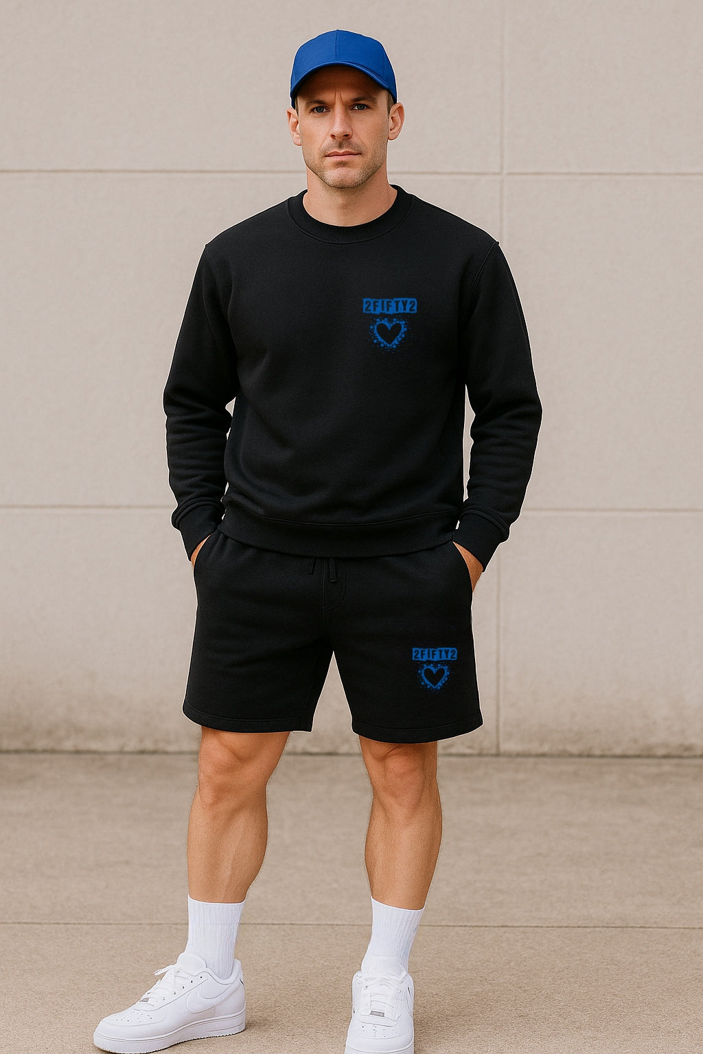 Men’s bubble heart short set