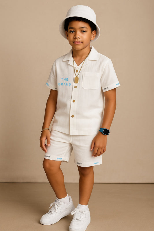 Boys linen shorts set by the 2fifty2 brand
