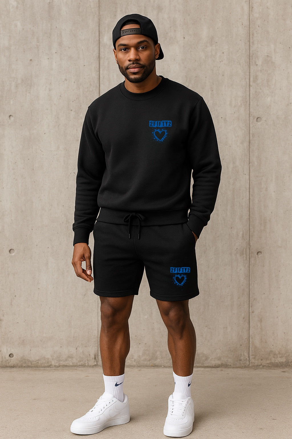 Men’s bubble heart short set