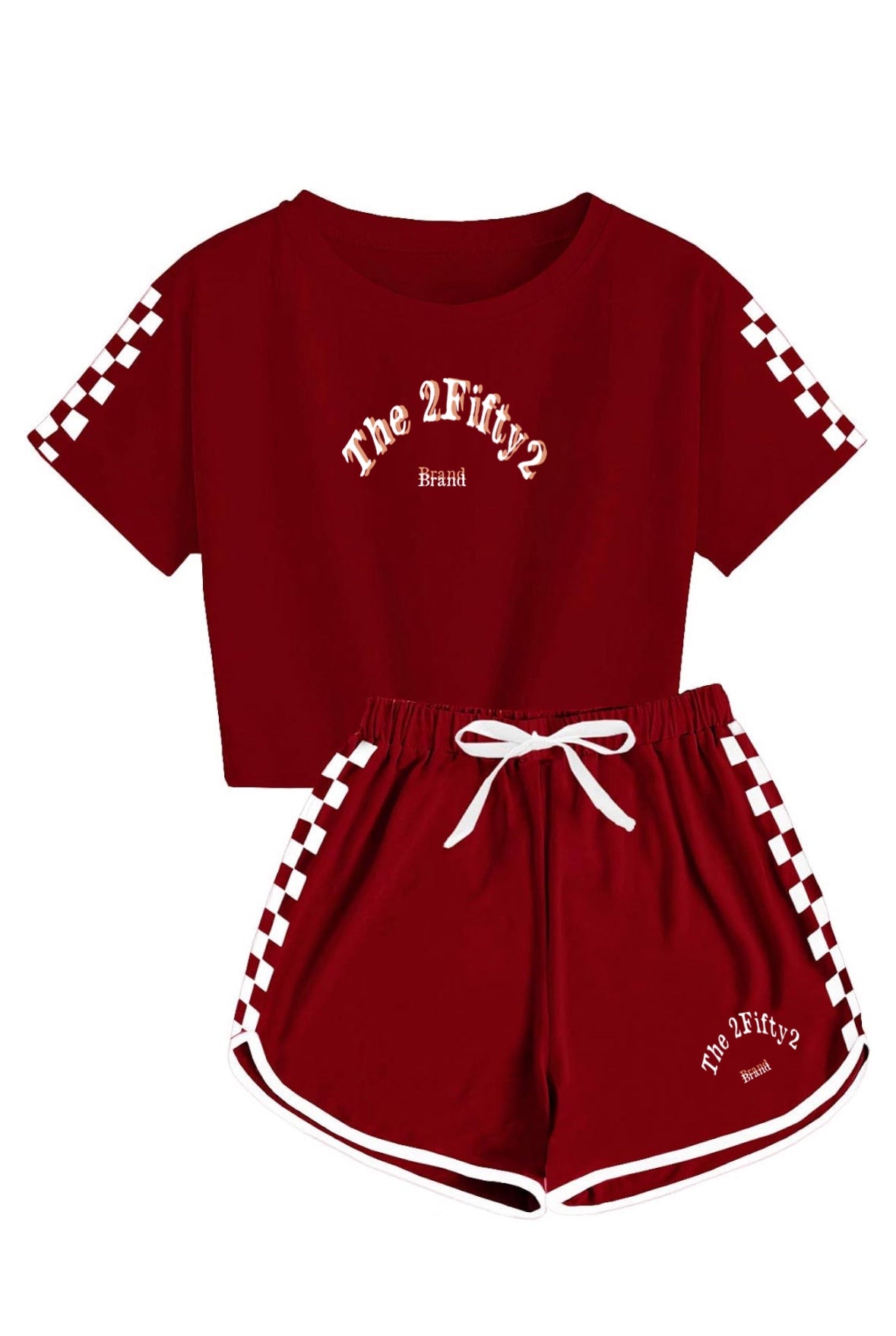 Girls 2 piece checkered short set by the 2fifty2 brand