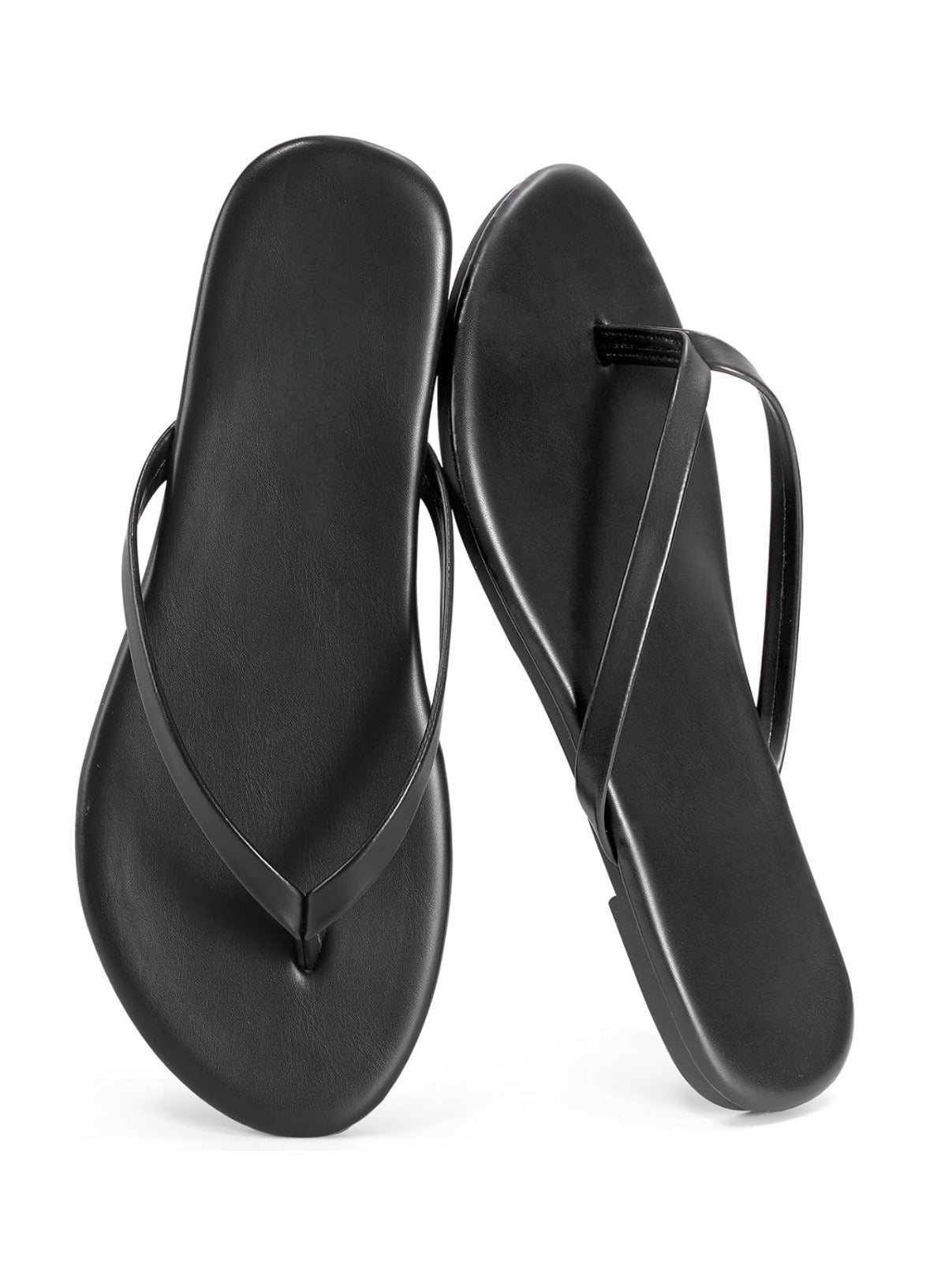 Women's Leather Memory Foam Flat Thong Sandals