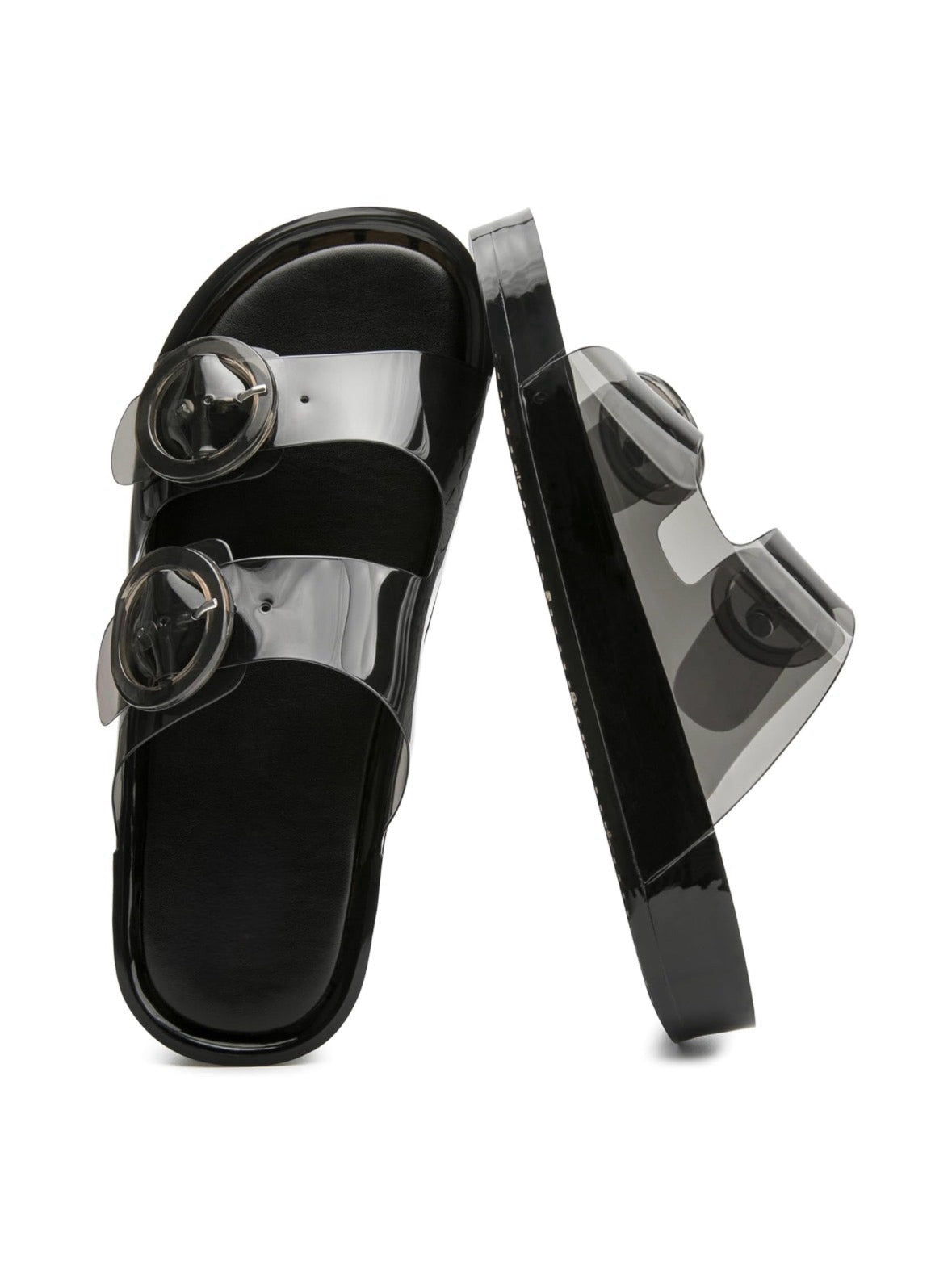 Women's Non-Slip Lightweight Foam Slip-on Flat Beach Sandals with Adjustable Buckle