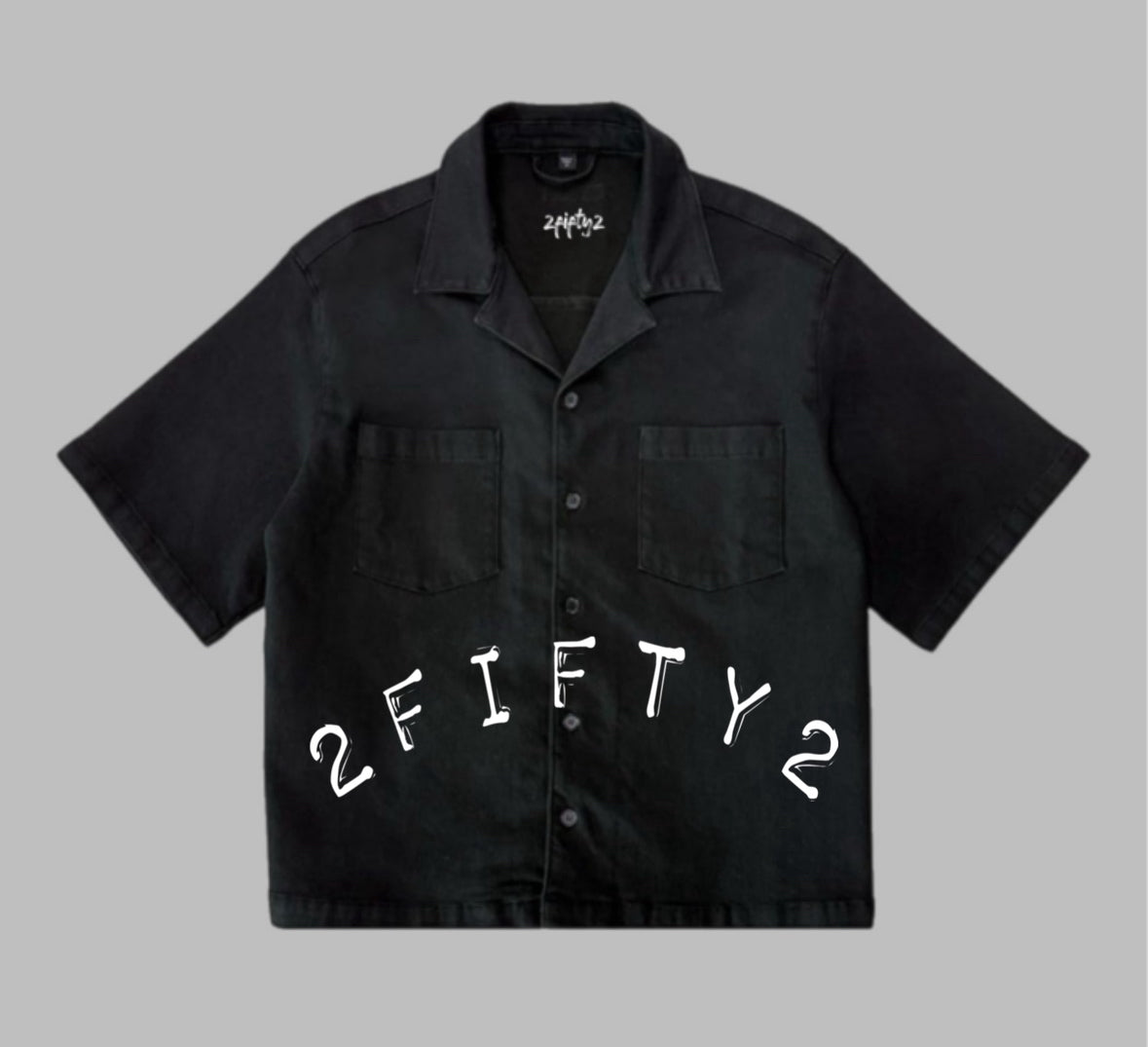 Men’s boxy black button down shirt by The 2Fifty2 Brand