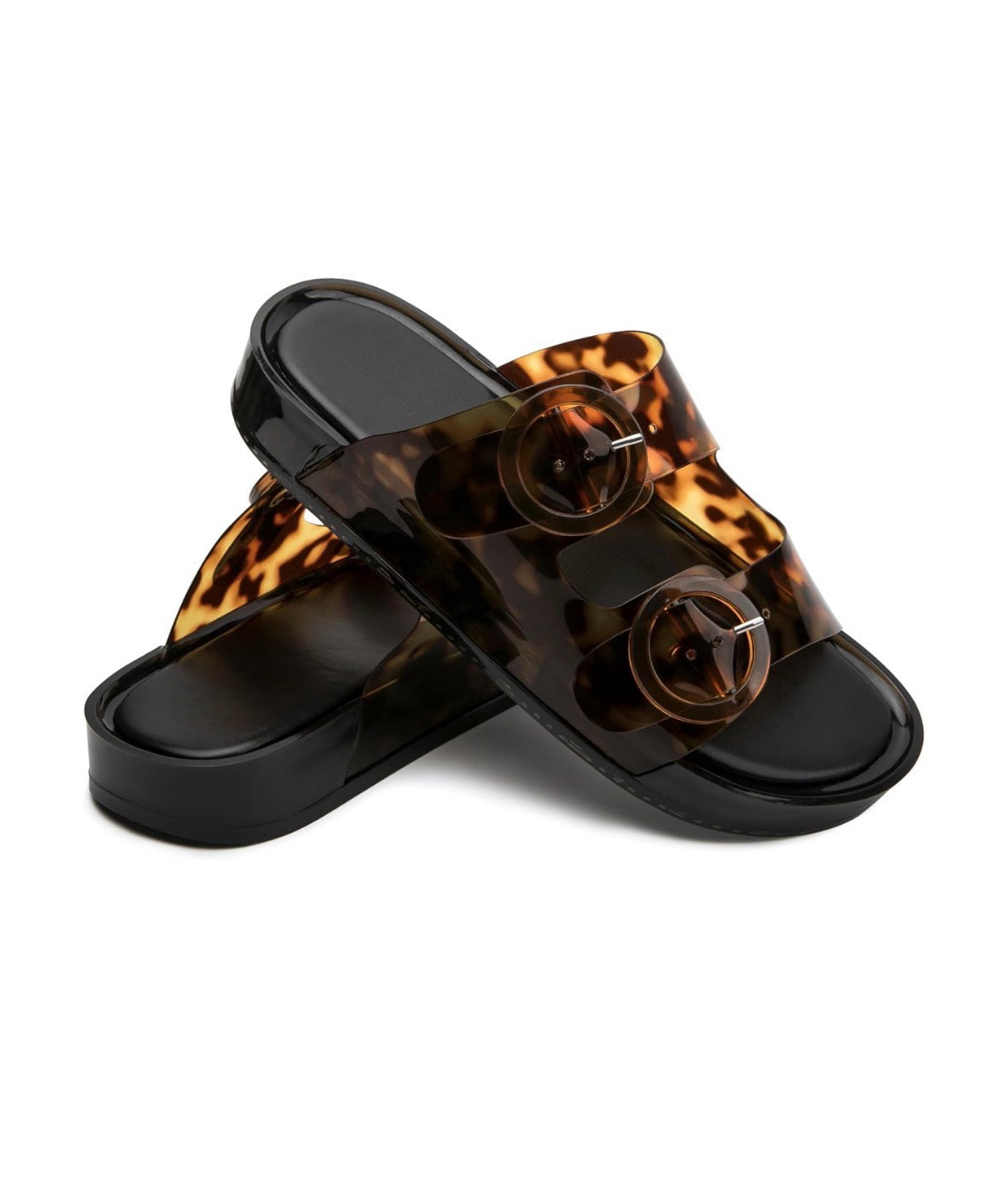 Women's Non-Slip Lightweight Foam Slip-on Flat Beach Sandals with Adjustable Buckle