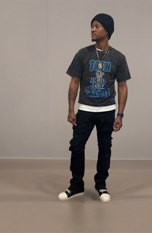 Mens baggy acid wash boxy tee by the 2fifty brand