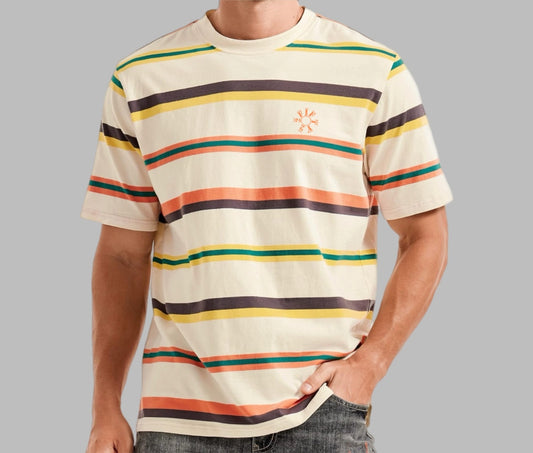 Plus size Men’s crewneck striped t shirt