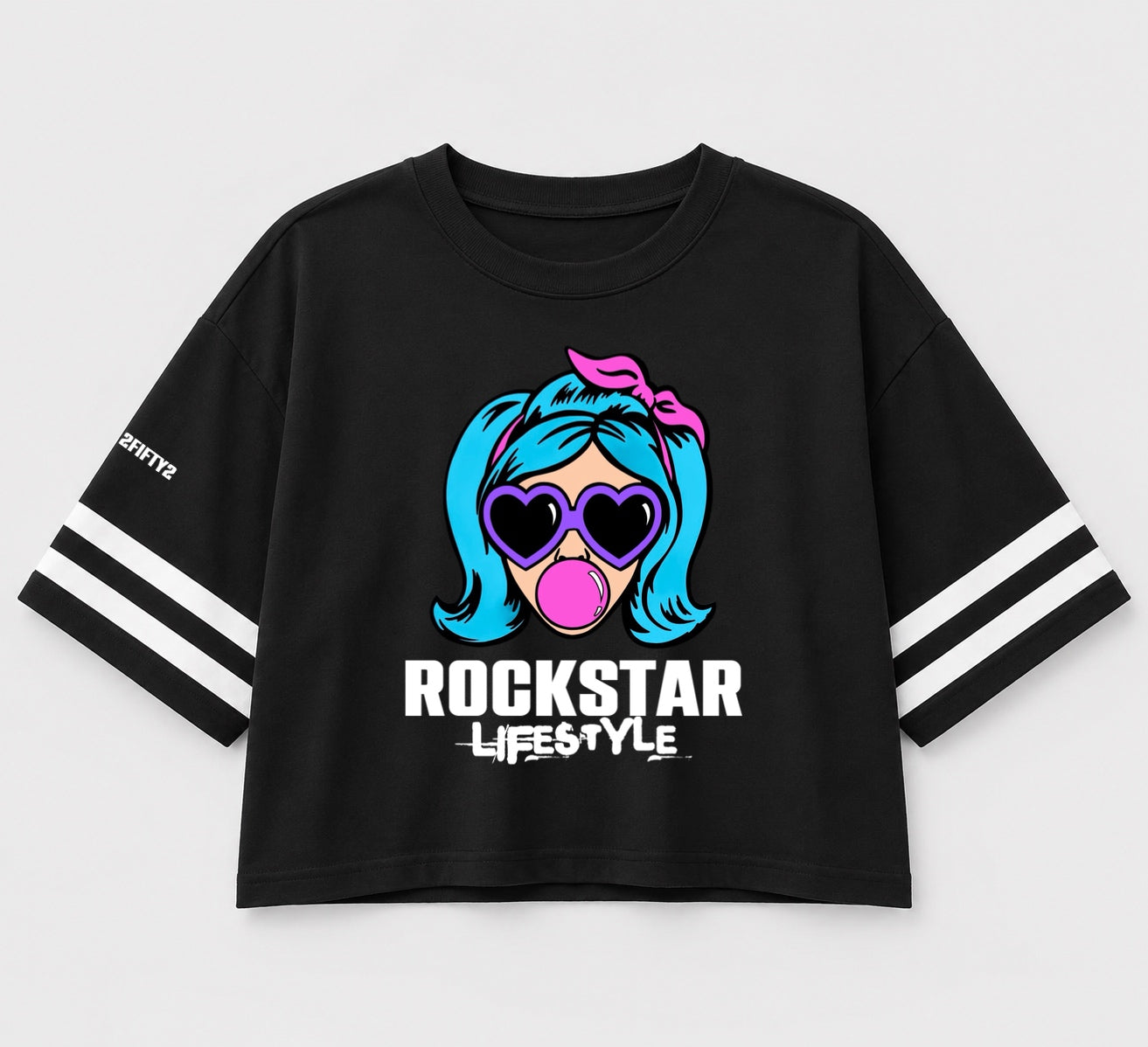 Women’s Rockstar lifestyle half sleeve cropped top t-shirt