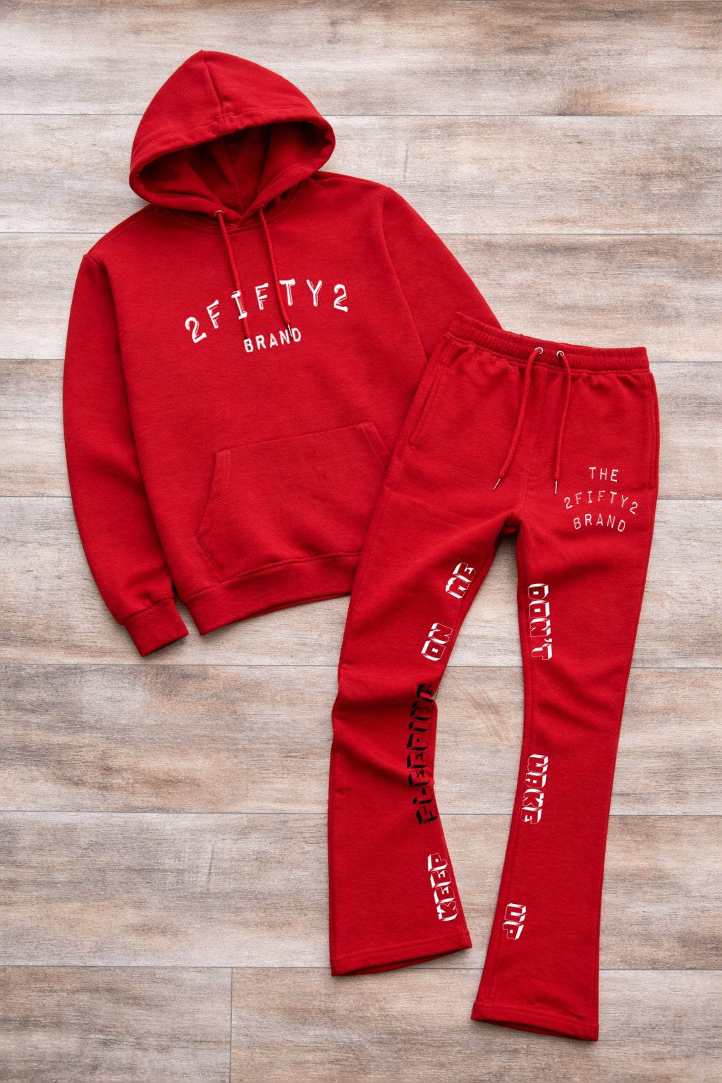Men’s Flare bottom stacked sweatpants jogger 2 piece sweatsuit by the 2fifty2 brand