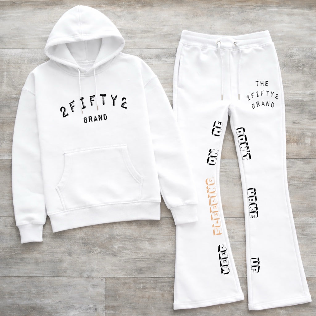 Men’s Flare bottom stacked sweatpants jogger 2 piece sweatsuit by the 2fifty2 brand