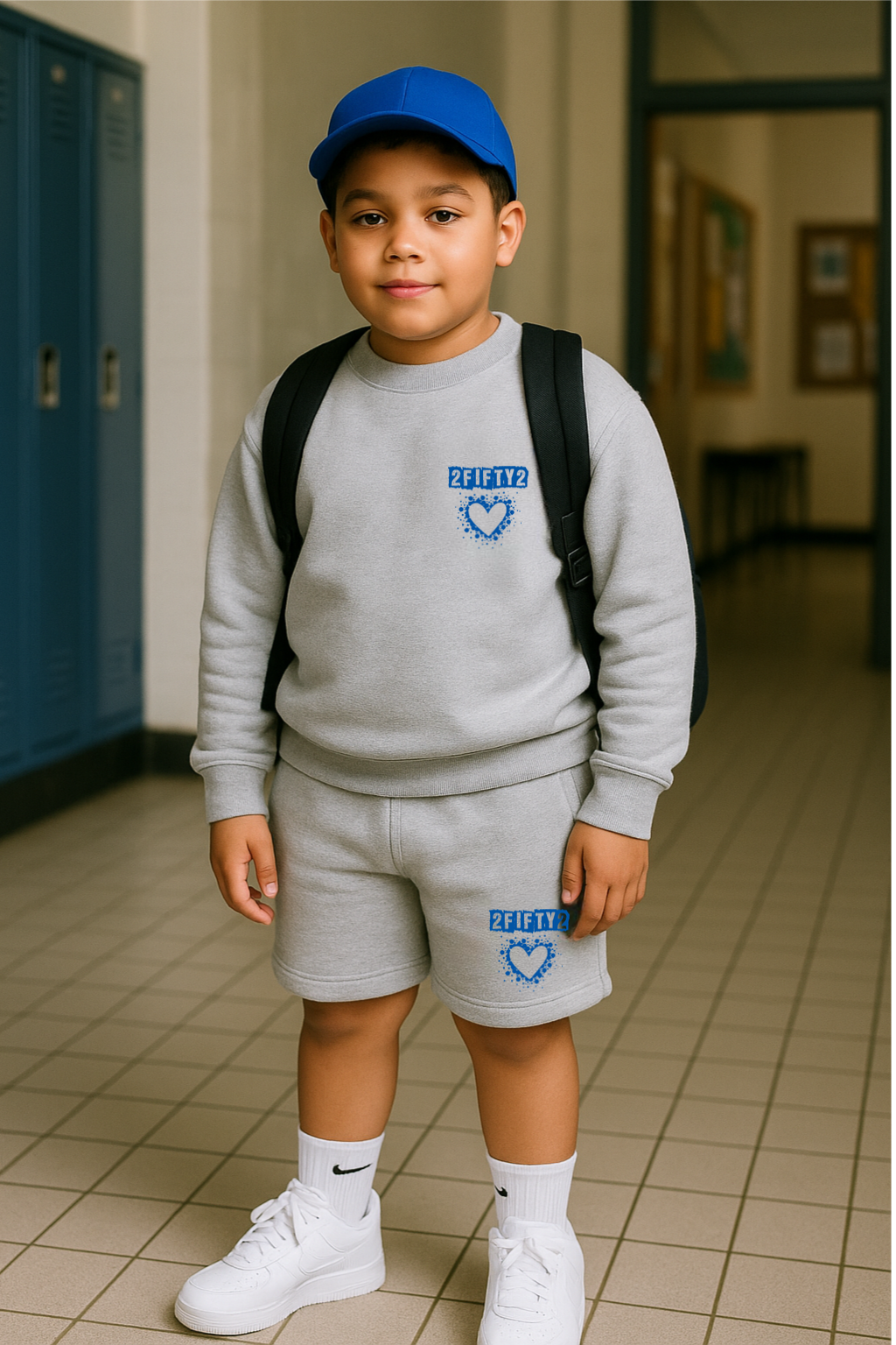 Boys 2Fifty2 Brand crew neck sweatshirt short set