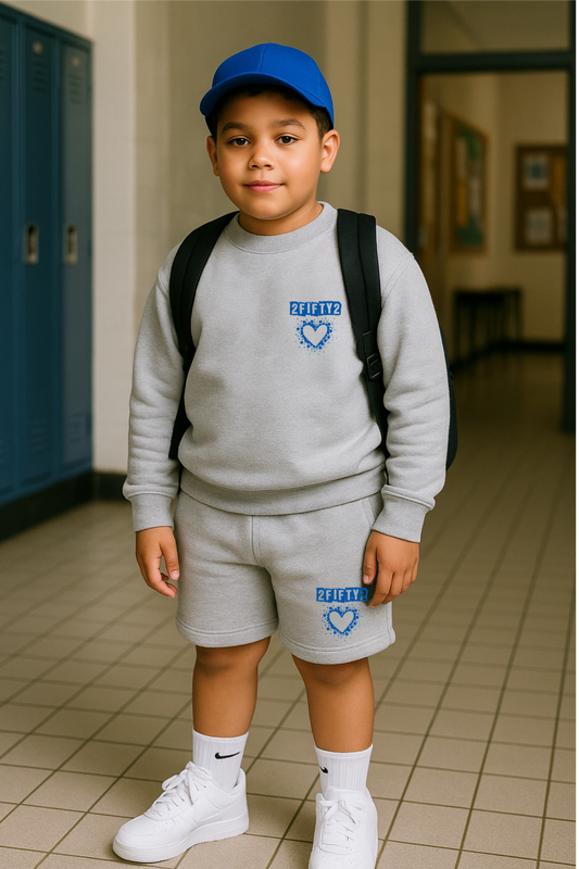 Boys 2Fifty2 Brand crew neck sweatshirt short set