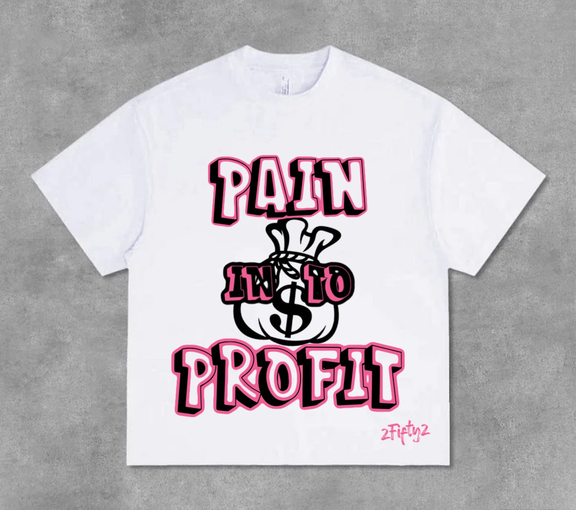 Plus size Heavy weight Acid wash “turn pain into profit” tee shirts