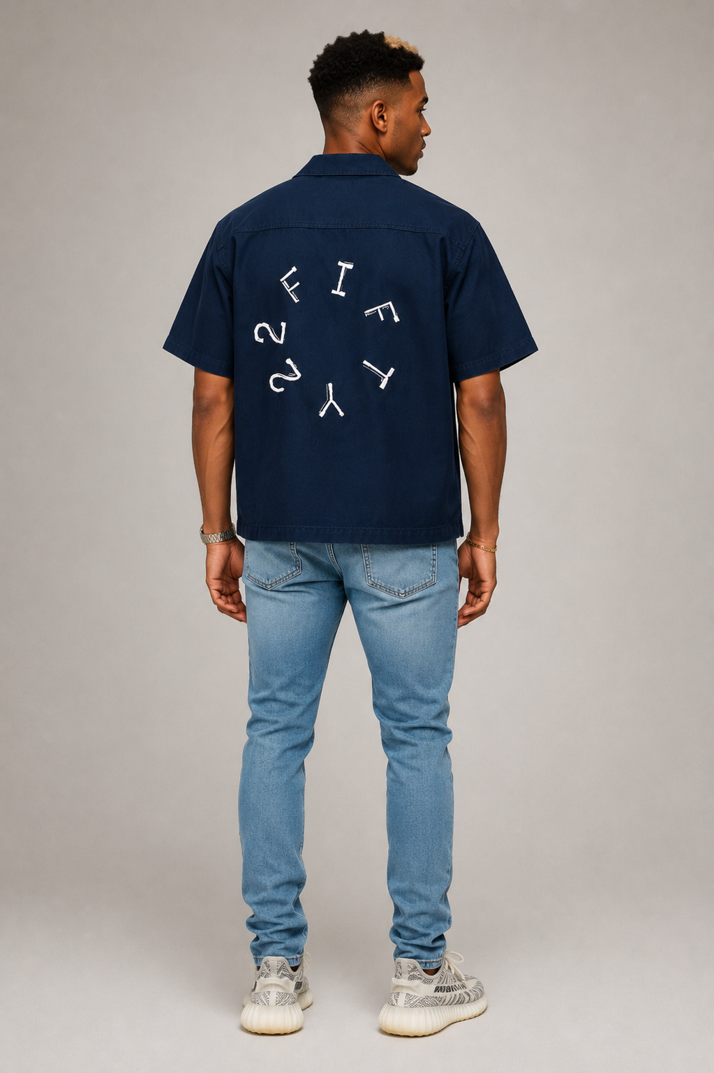 Men’s boxy Blue button down shirt by The 2Fifty2 Brand