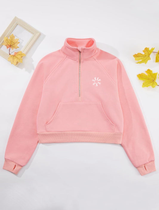 Girls pullover half zipped sweater