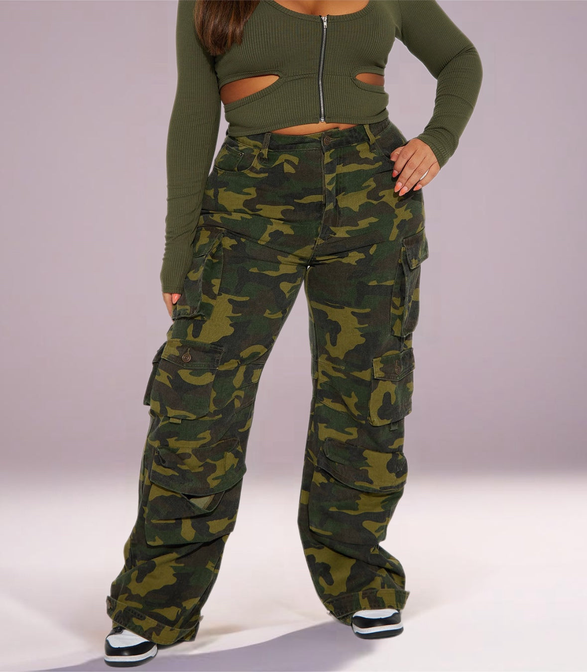 Plus size Women’s Camouflage cargo pants