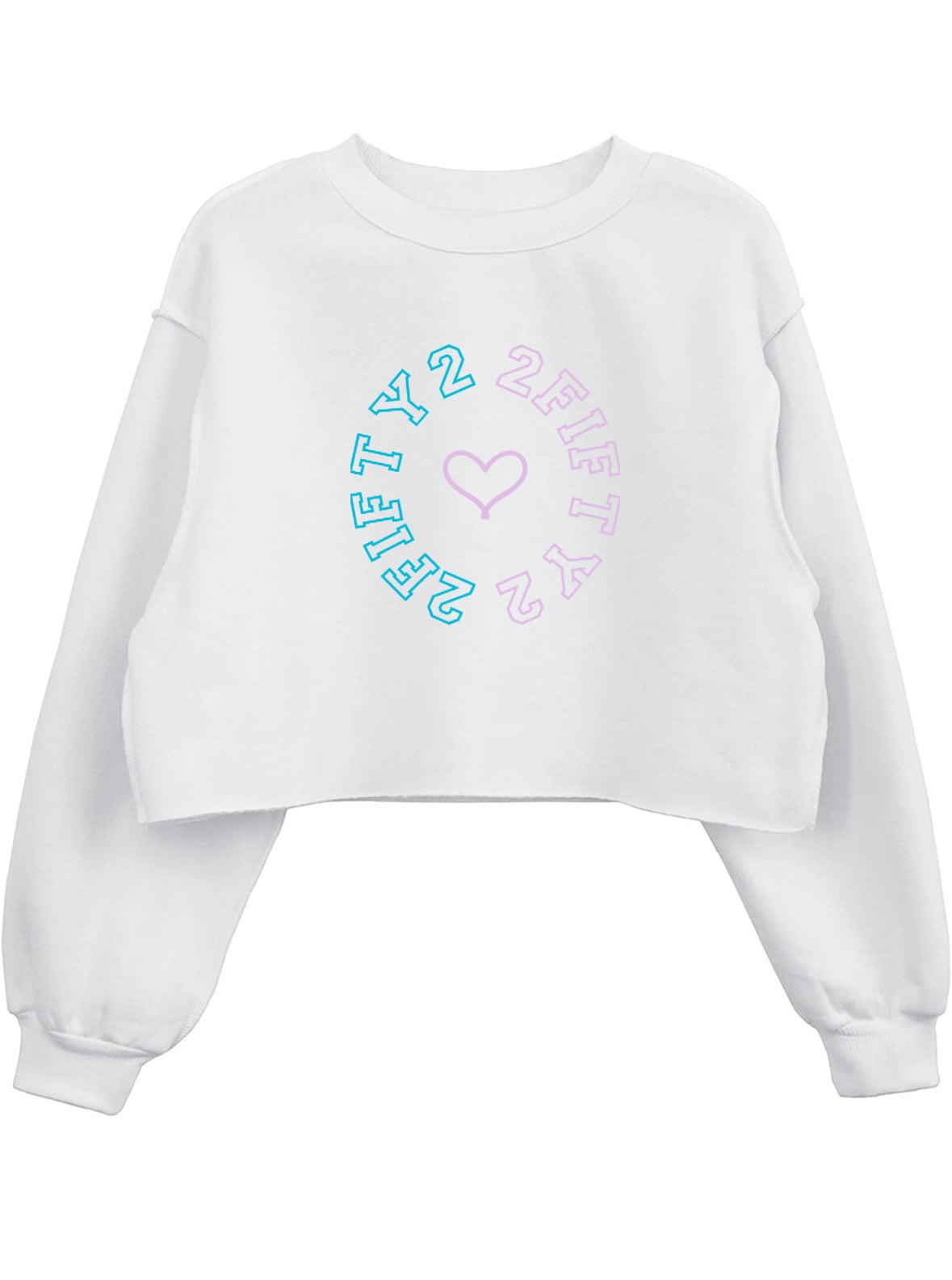 Women’s crop top crew neck sweatshirt