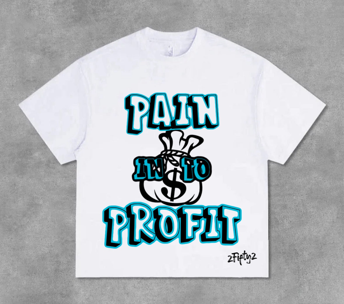 Plus size Heavy weight Acid wash “turn pain into profit” tee shirts