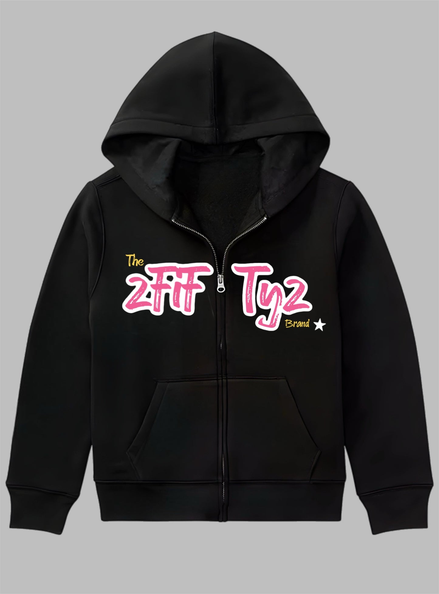 Unisex black & pink Zip up hoodie by The 2fifty2 brand