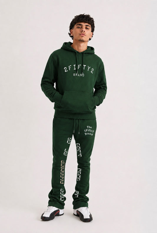 Men’s Flare bottom stacked sweatpants jogger 2 piece sweatsuit by the 2fifty2 brand