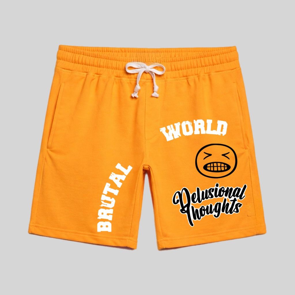 Men’s Brutal World, Delusional thoughts sweat shorts by the 2fifty2 brand