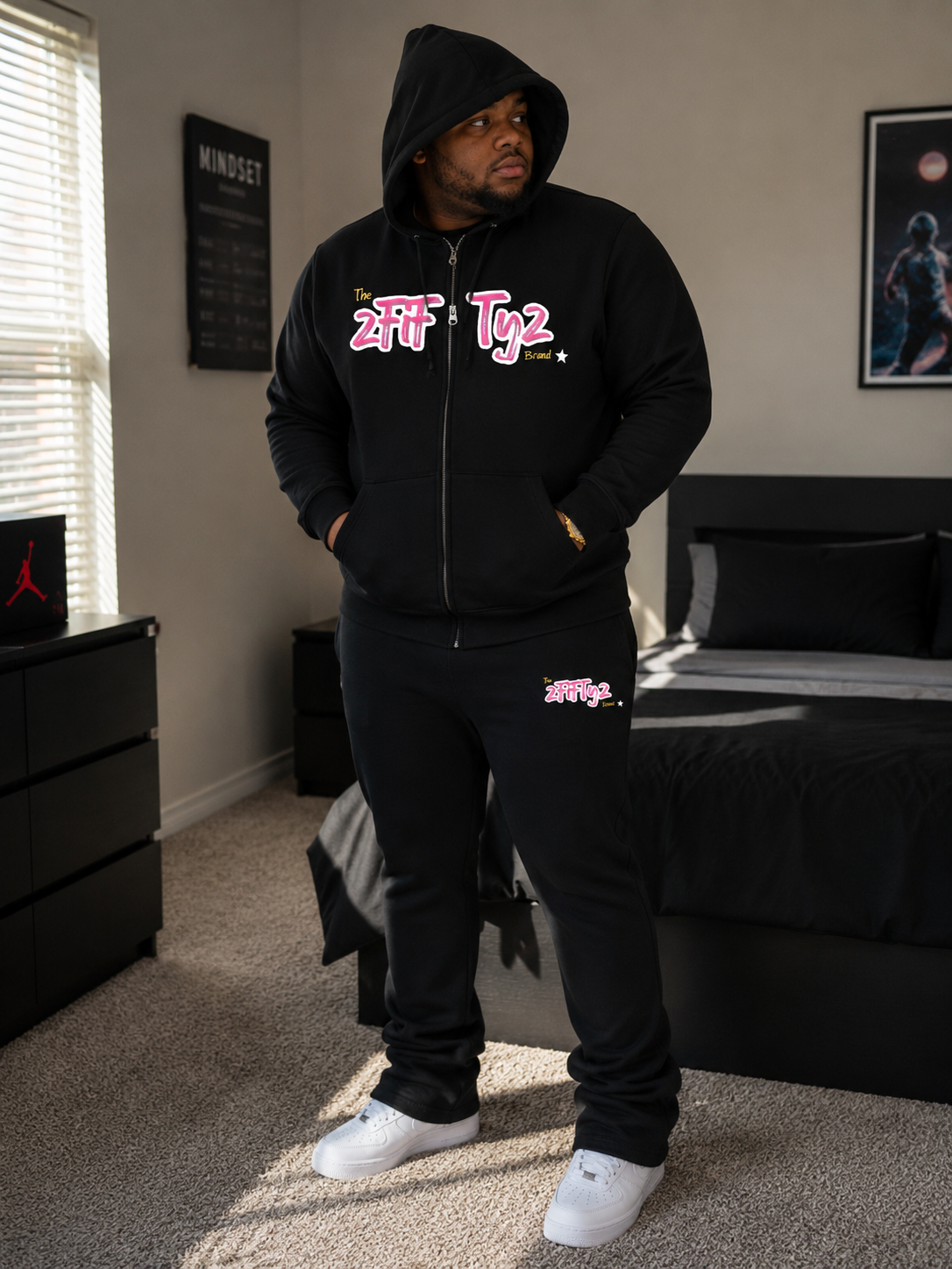 Men’s flare bottom 2 piece Zip Up Sweatsuit by The 2Fifty2 Brand