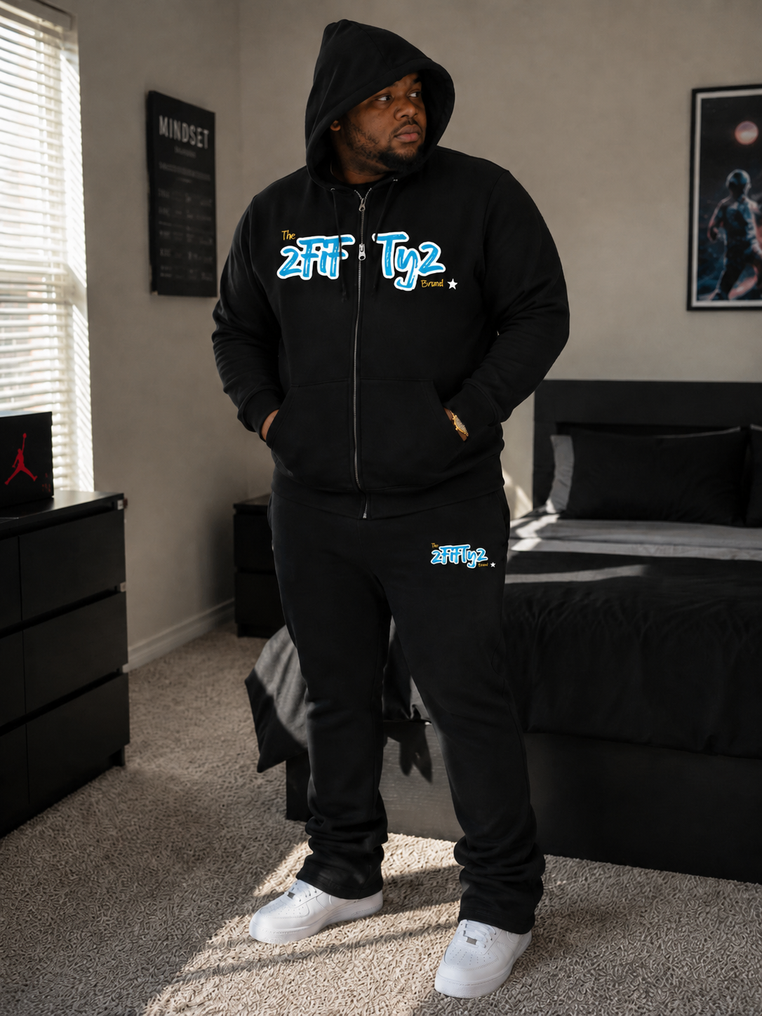 Men’s flare bottom 2 piece Zip Up Sweatsuit by The 2Fifty2 Brand