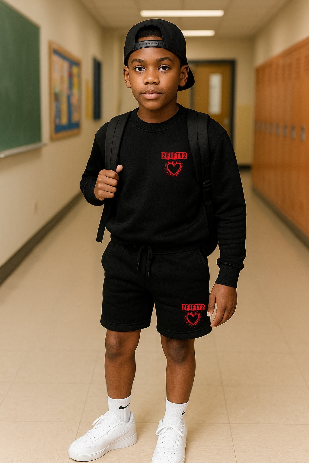 Boys 2Fifty2 Brand crew neck sweatshirt short set