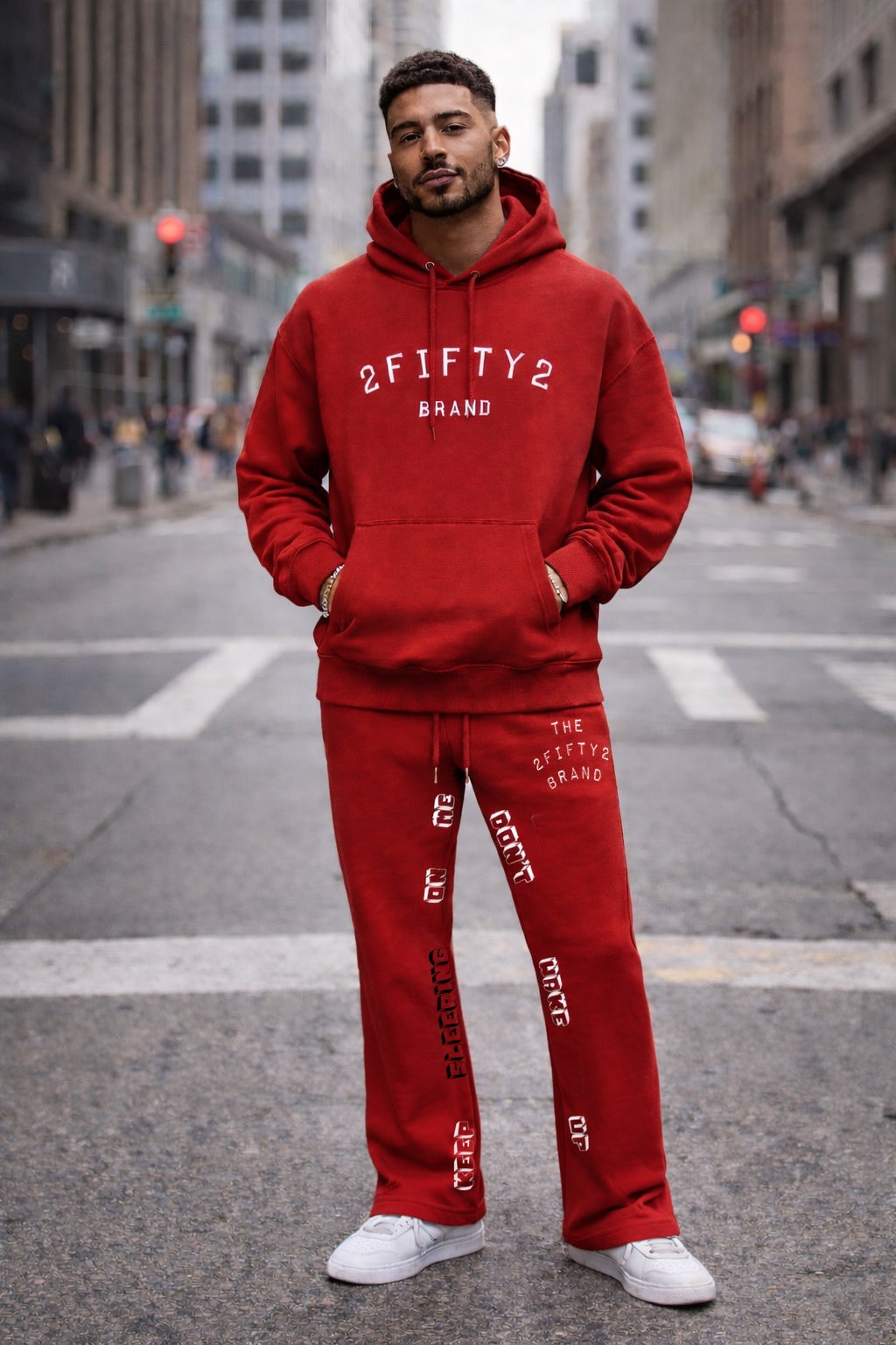 Men’s Flare bottom stacked sweatpants jogger 2 piece sweatsuit by the 2fifty2 brand
