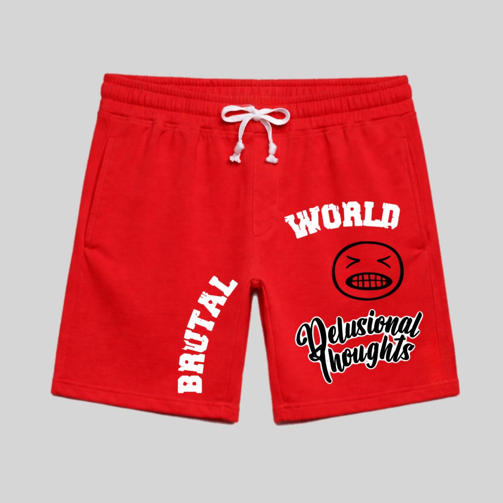 Men’s Brutal World, Delusional thoughts sweat shorts by the 2fifty2 brand