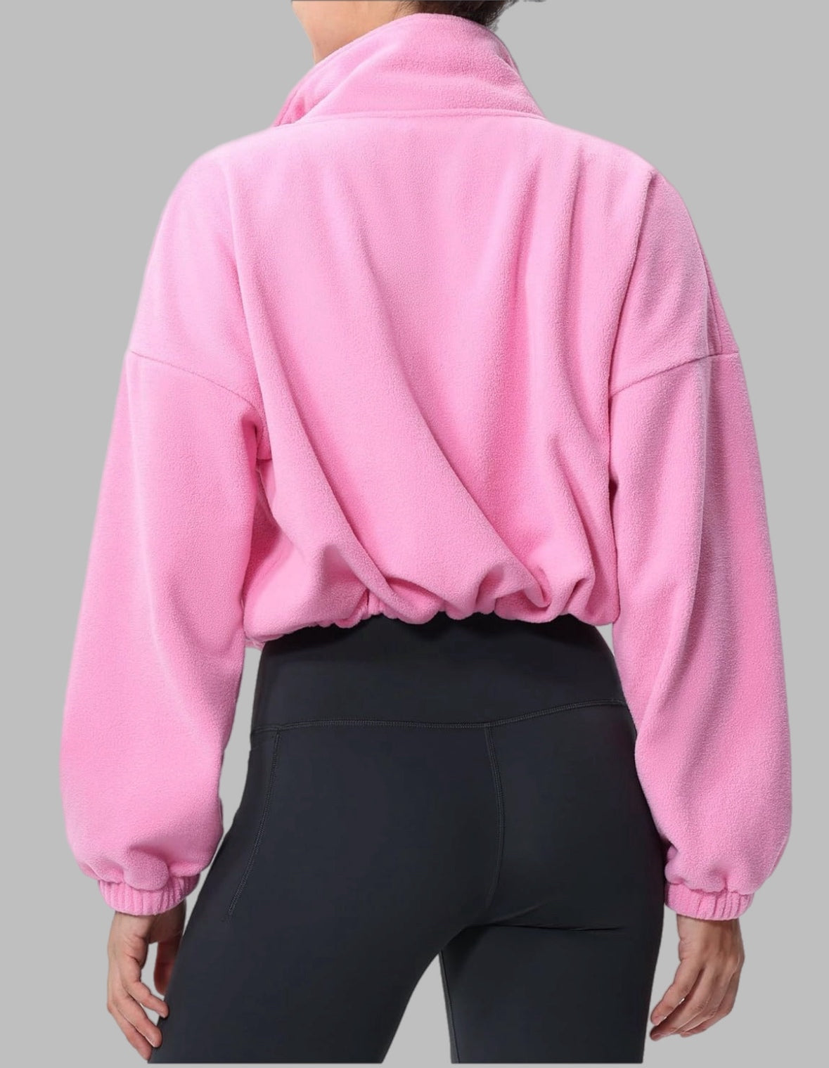 Women’s crop zip up fleece sweater