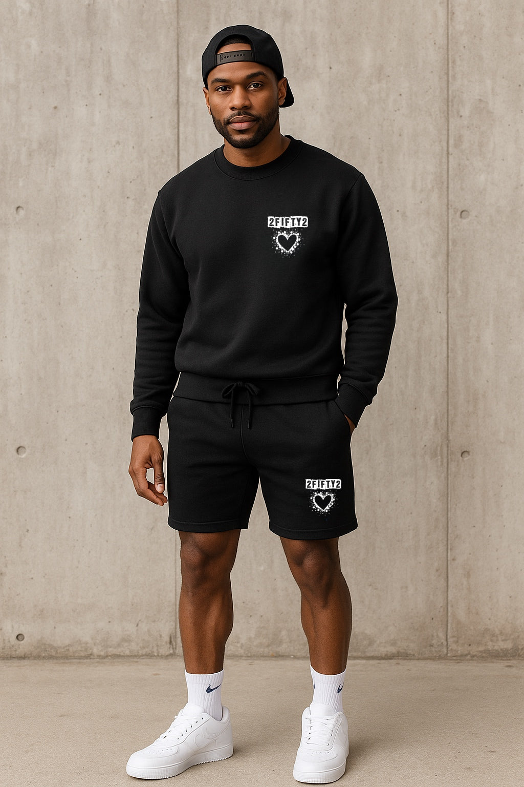 Men’s bubble heart short set