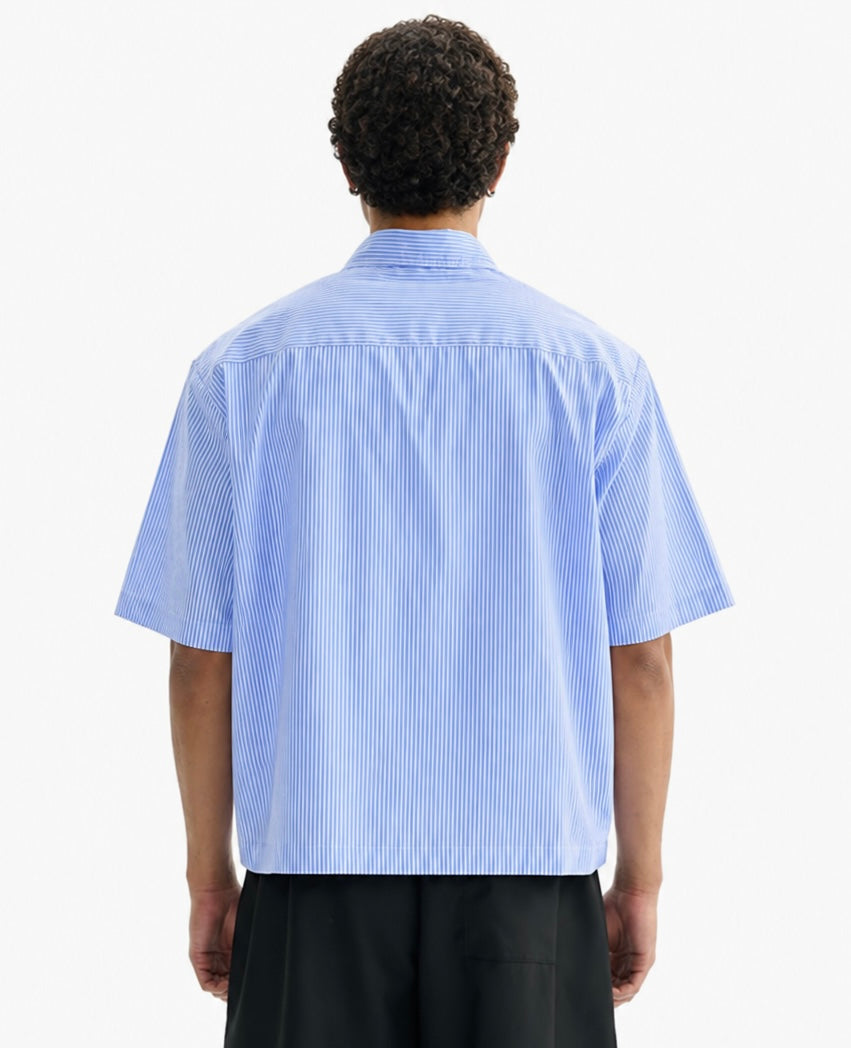 Men’s oversized Pinstripe short sleeve button up shirt by The 2Fifty2 Brand