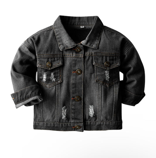 Black Toddler Unisex Jean jacket by the 2fifty2 brand