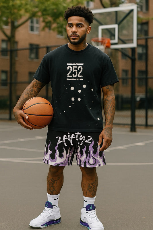 Men’s flame basketball shorts by the 2fifty2 brand