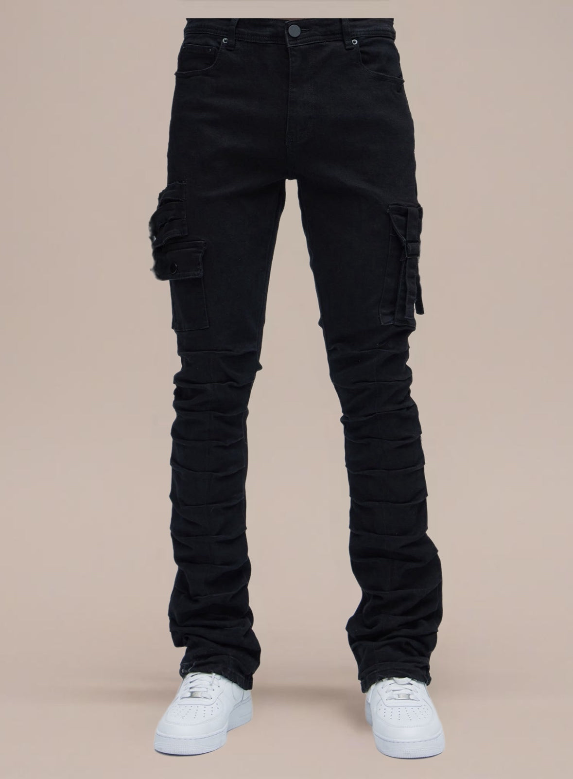 Men’s skinny Black flare jeans