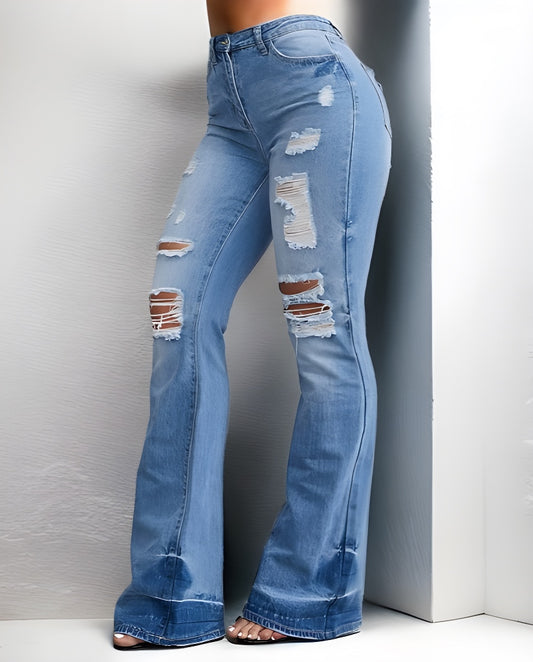 Women’s ripped flare jeans