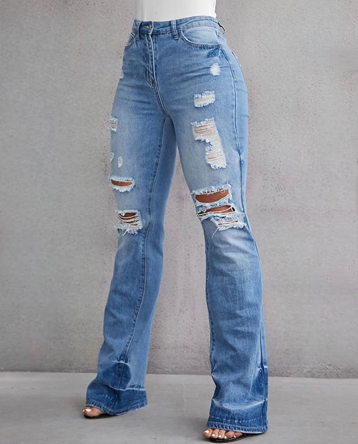 Women’s ripped flare jeans