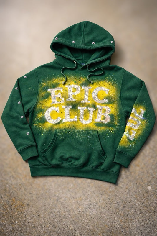 Plus size Epic Club Rhinestone pullover hoodie