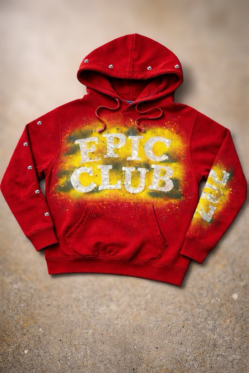 Epic Club Rhinestone pullover hoodie