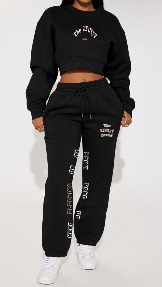 Women’s crop top “keep sleeping on me” 2 piece set