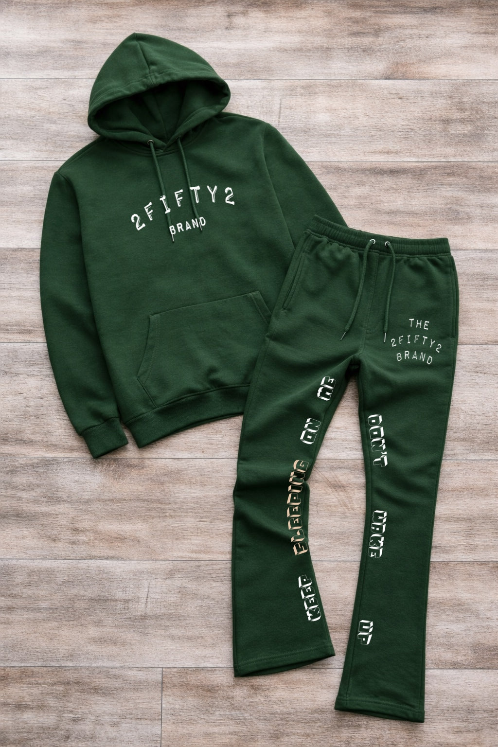 Men’s Flare bottom stacked sweatpants jogger 2 piece sweatsuit by the 2fifty2 brand